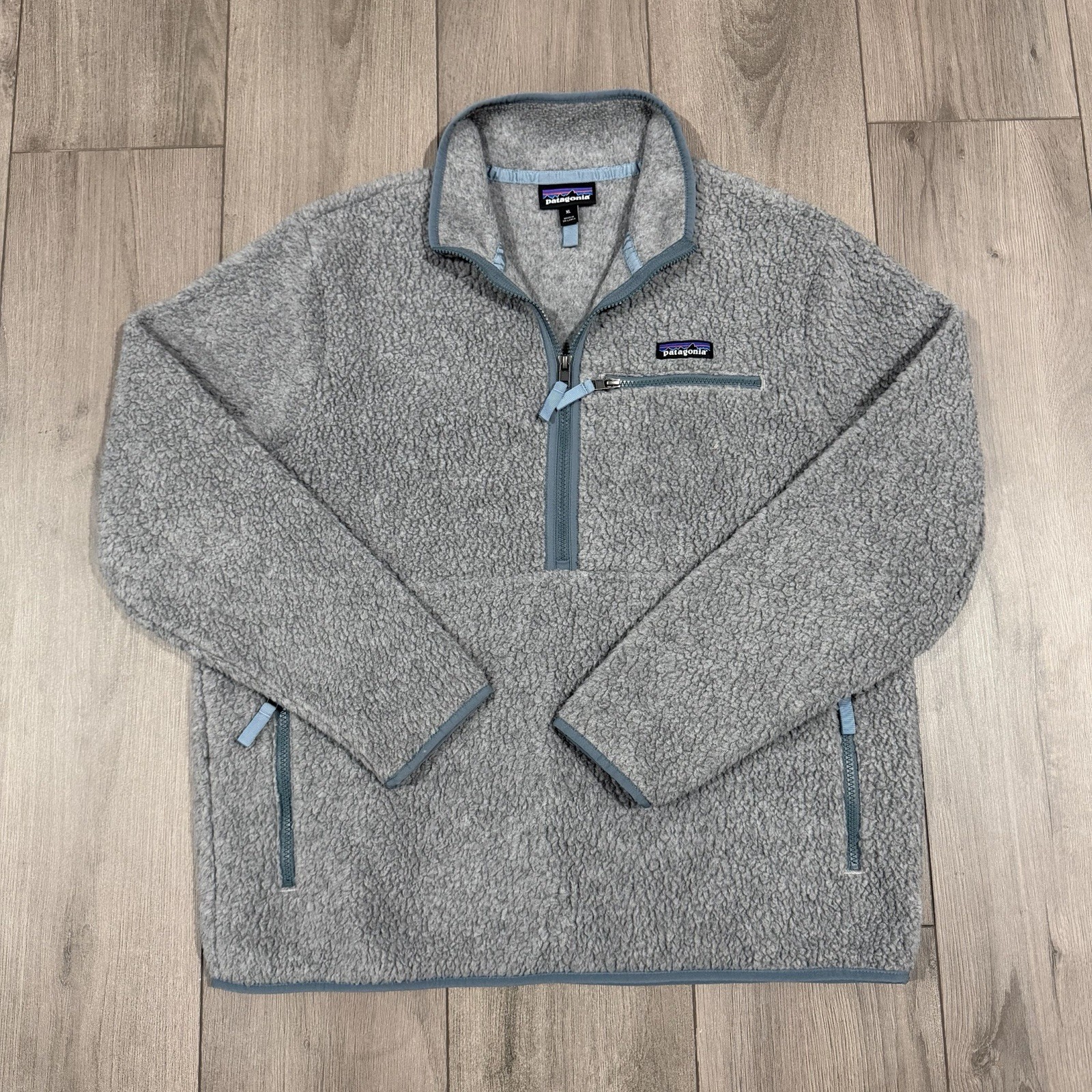 Patagonia Women\'s Retro Pile Marsupial 1/2 Zip Sweater Salg 22835 Sz XL