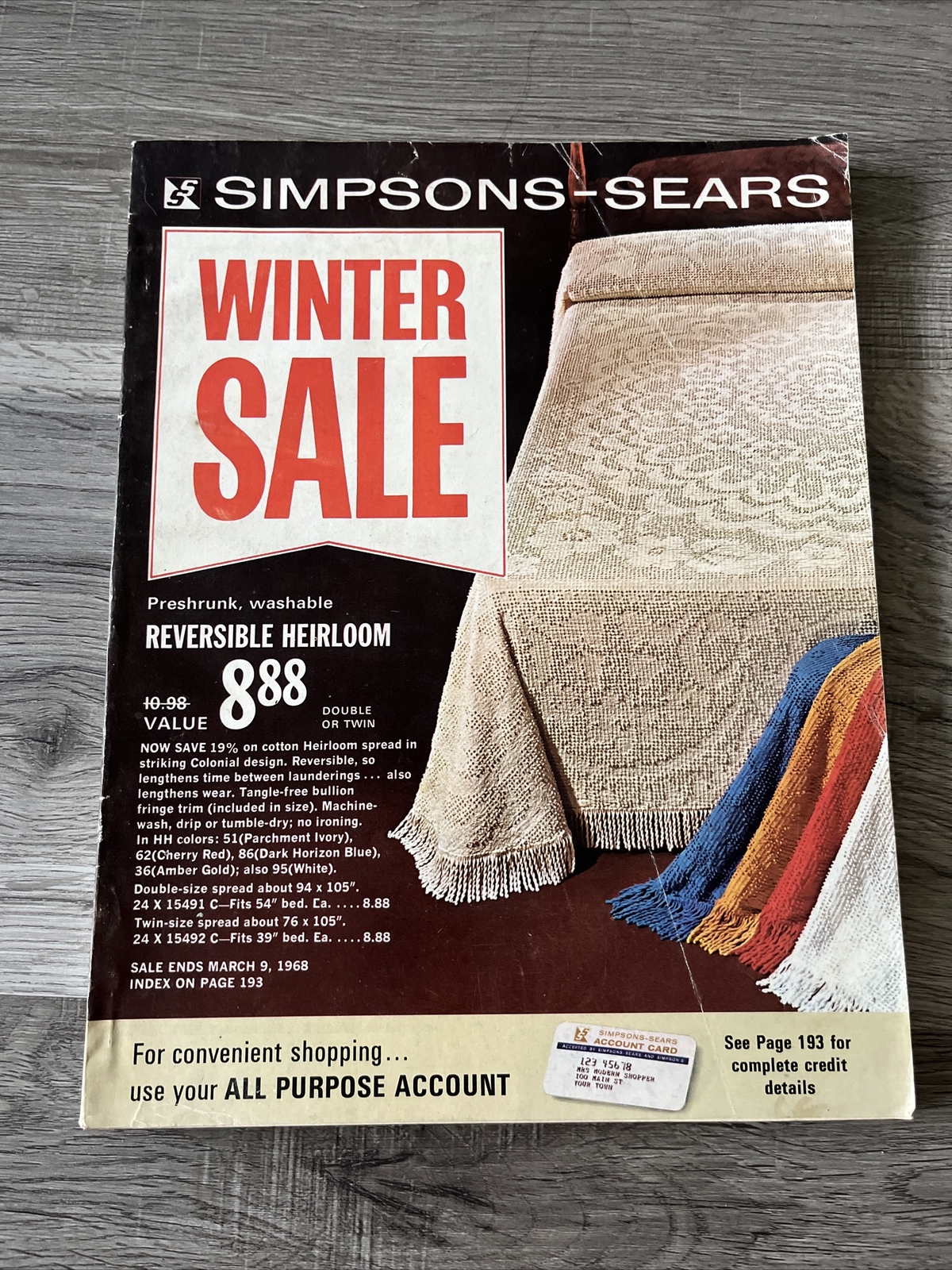 Vintage 1968 Simpson-Sears Winter  Sale Catalog Fashion Electronics Rare Canada