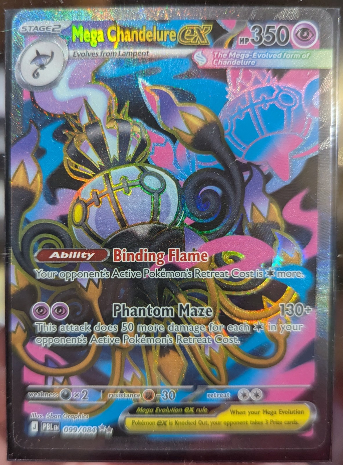 Mega Chandelure ex 099/084 Pitch Black Ultra Rare Holo