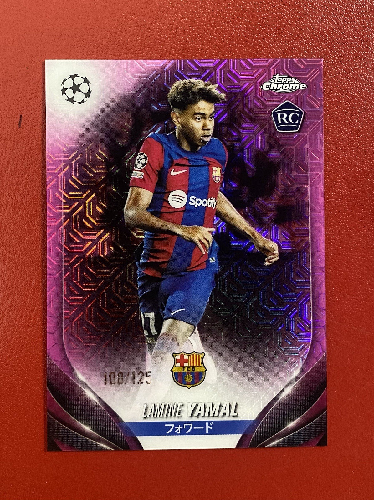 Lamine Yamal Rc /125 Fuchsia Mojo Refractor 2023 Topps Chrome Super clean Lamine Yamal Rc /125 Fuchsia Mojo Refractor 2023 Topps Chrome Super clean