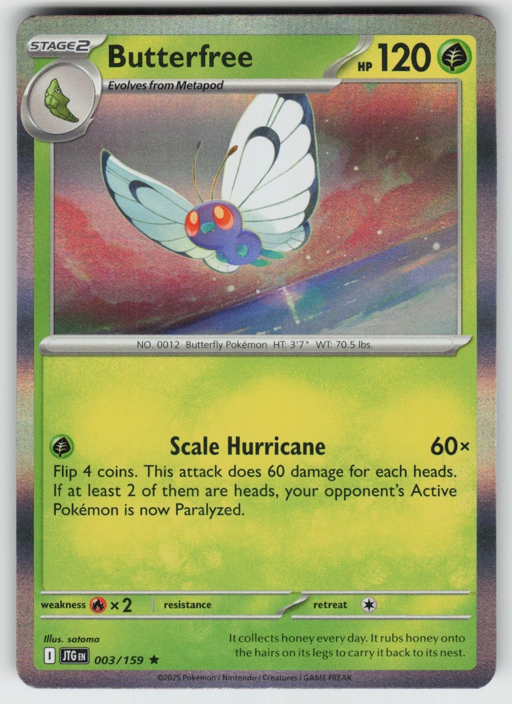 PO-02 Holo Butterfree 003/159 Rare SV09: Journey Together