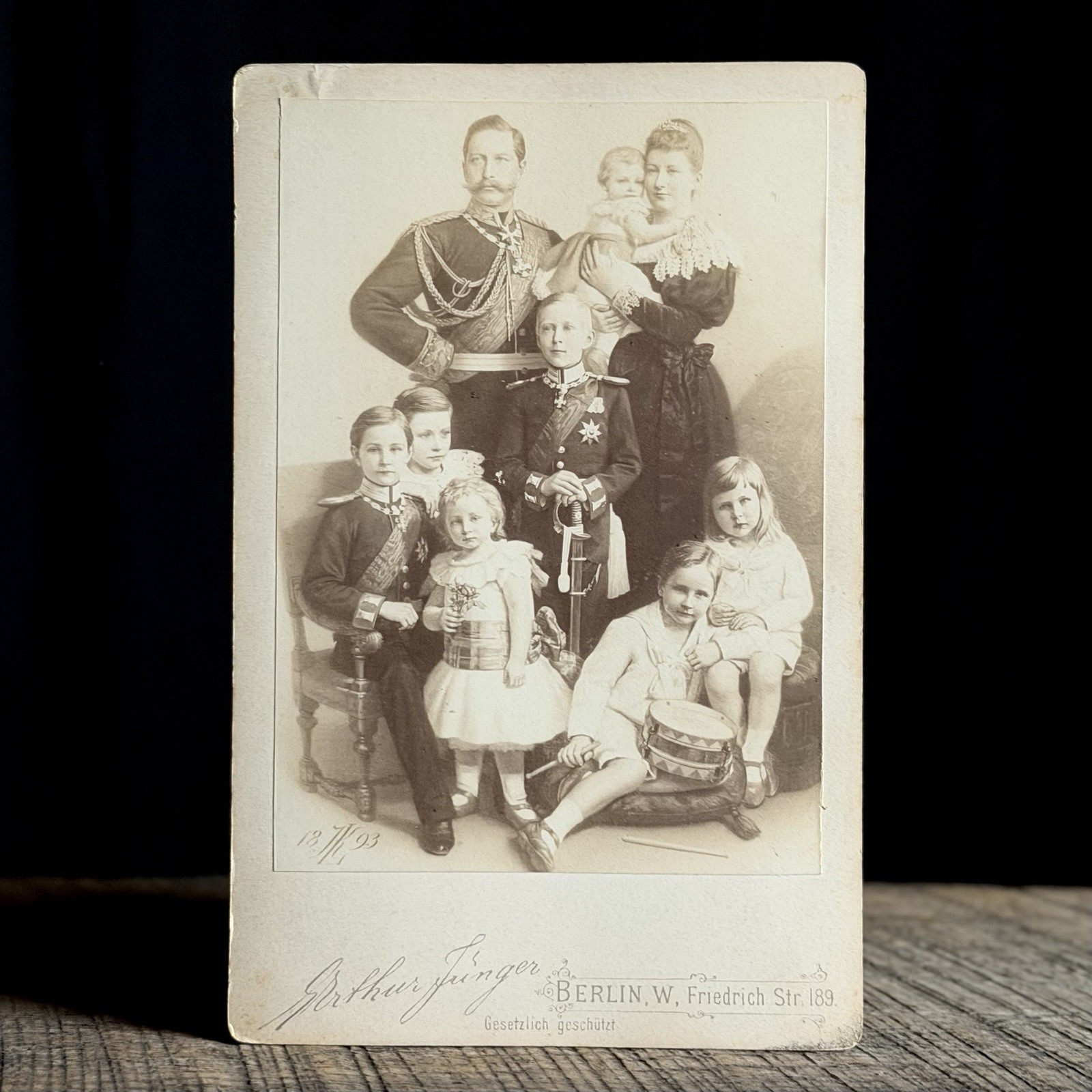 Antique Cabinet Card Photo of Kaiser Wilhem II Emperor of Germany with Family
