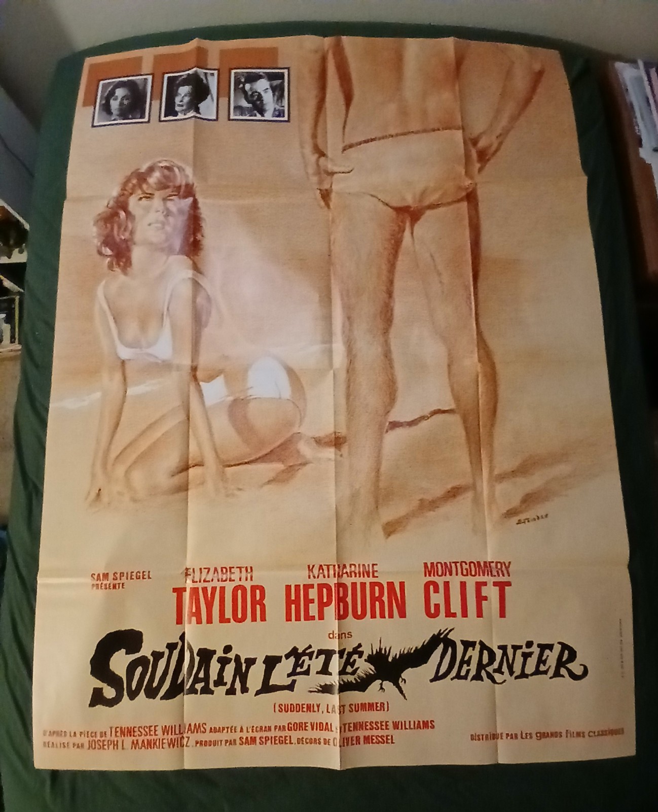 Suddenly Last Summer French Grande Movie Poster HUGE & VERY GOOD COND Folded