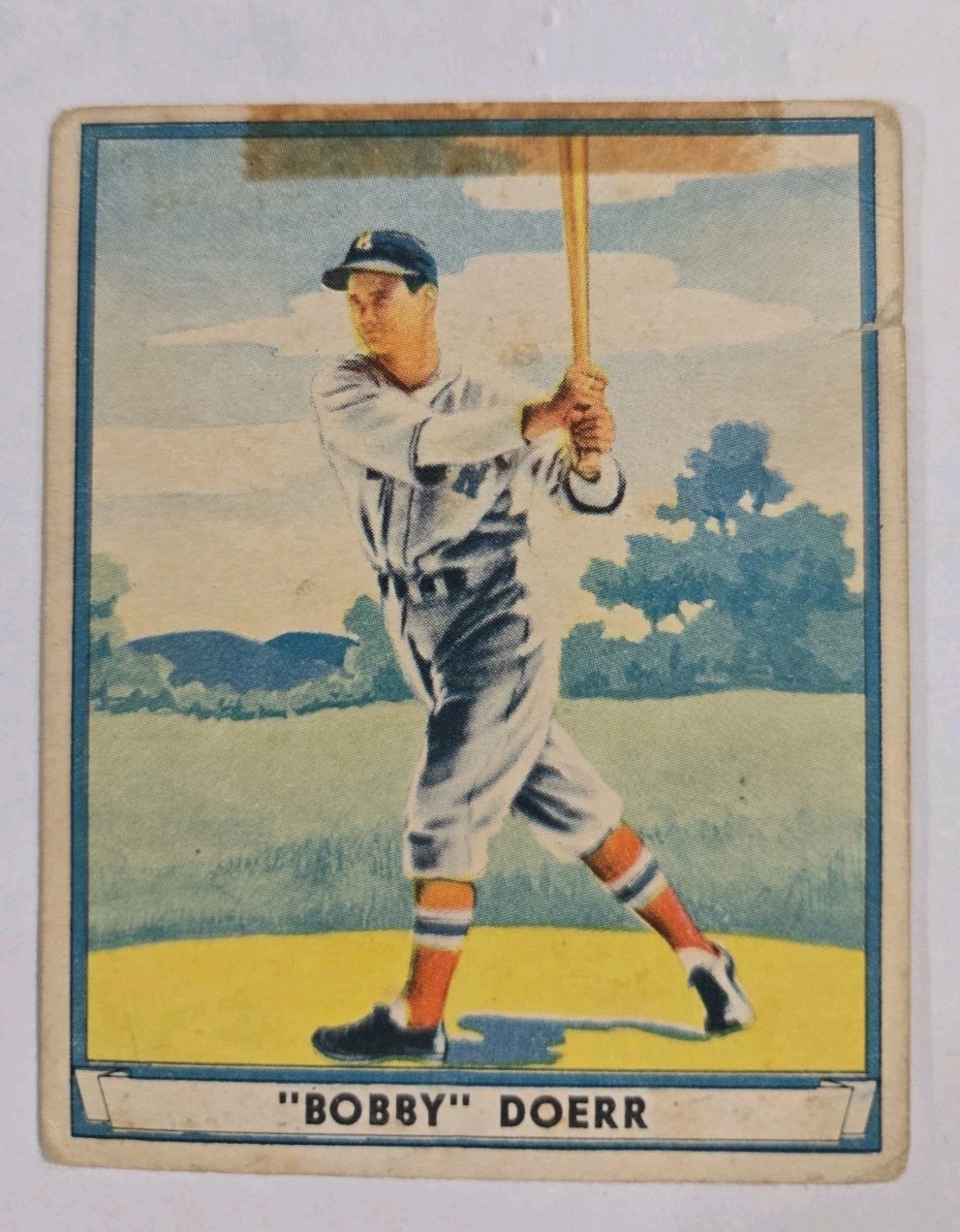 1941 Play Ball Bobby Doerr #64 Red Sox HOF Poor 1941 Color  Paper Loss Back Tape