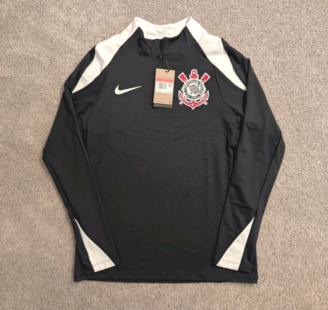 Nike Corinthians Brazil Strike Pro Soccer Drill Top Pullover Sz Large FD7569-010 Nike Corinthians Brazil Strike Pro Soccer Drill Top Pullover Sz Large FD7569-010