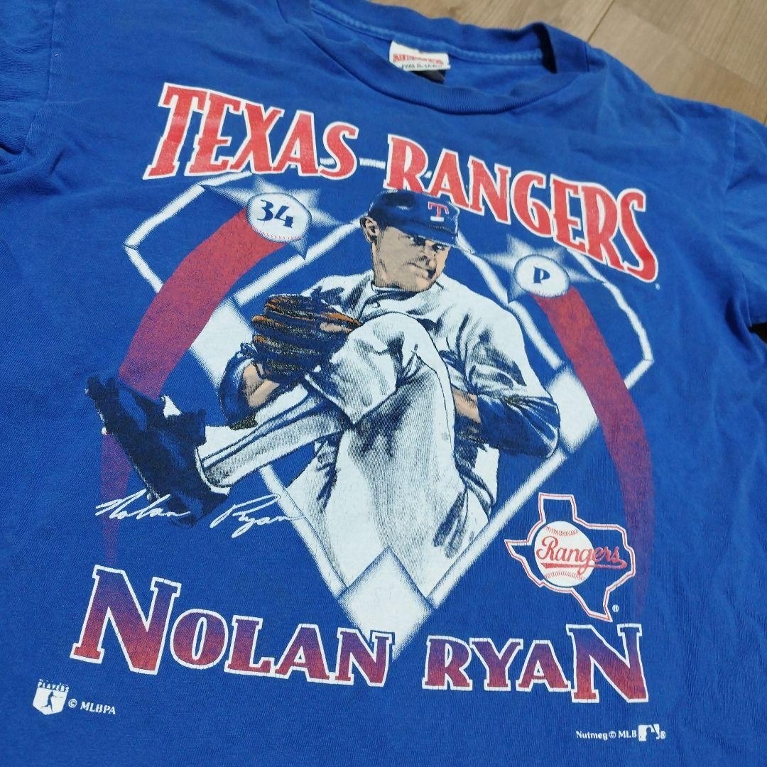 Vtg Retro Texas Rangers MLB Nolan Ryan 90s Rare Design Blue T shirt HN6422