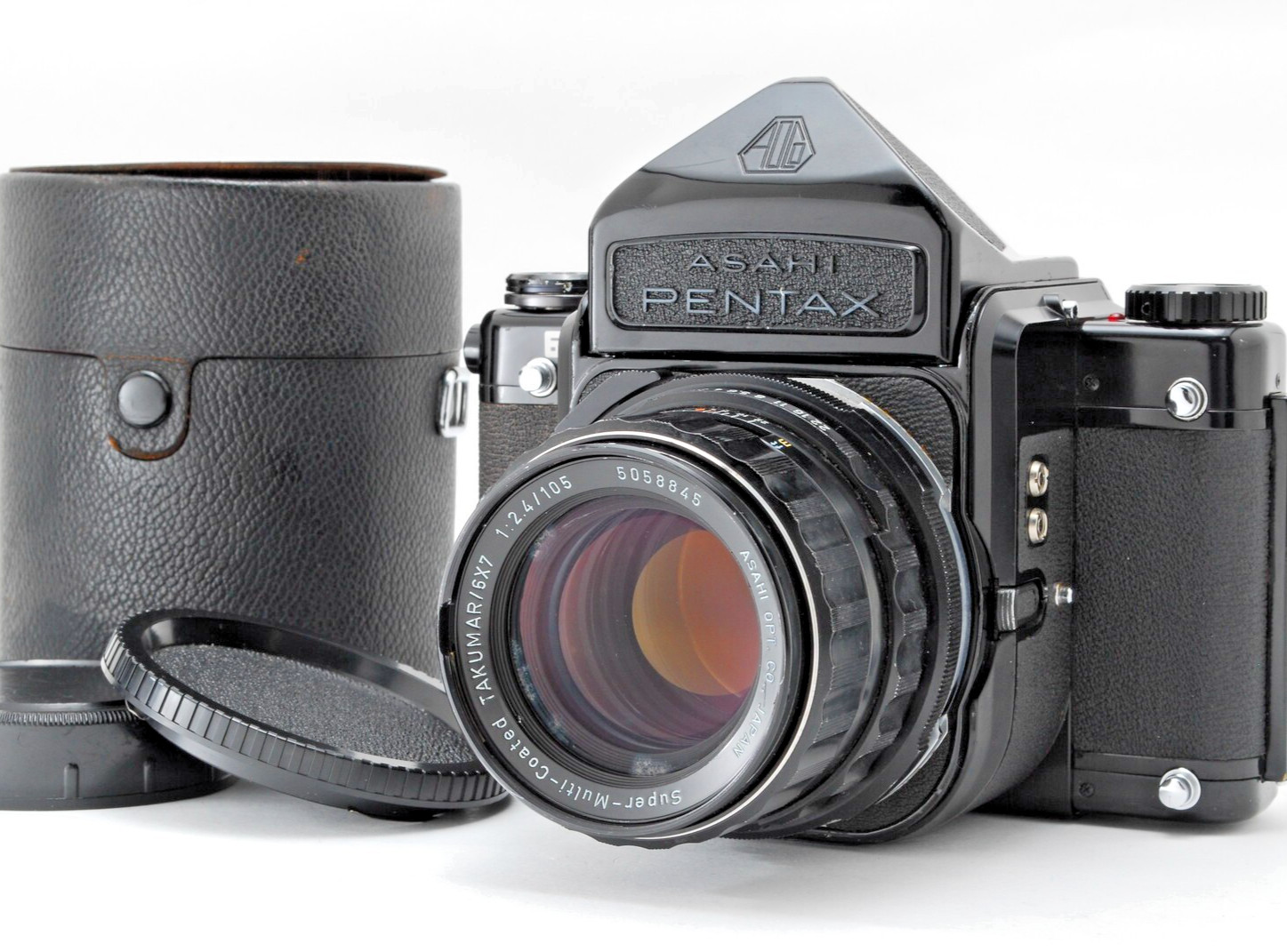 Read [EXC+5] Pentax 67 Mirror Up Eye Level SMC Takumar 105mm f2.4 Lens JAPAN