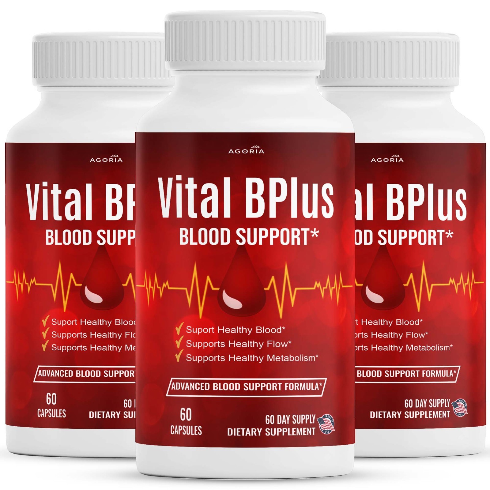 (3 Pack) Vital B Plus Advanced Blood Support Supplement VitalBPlus Capsules