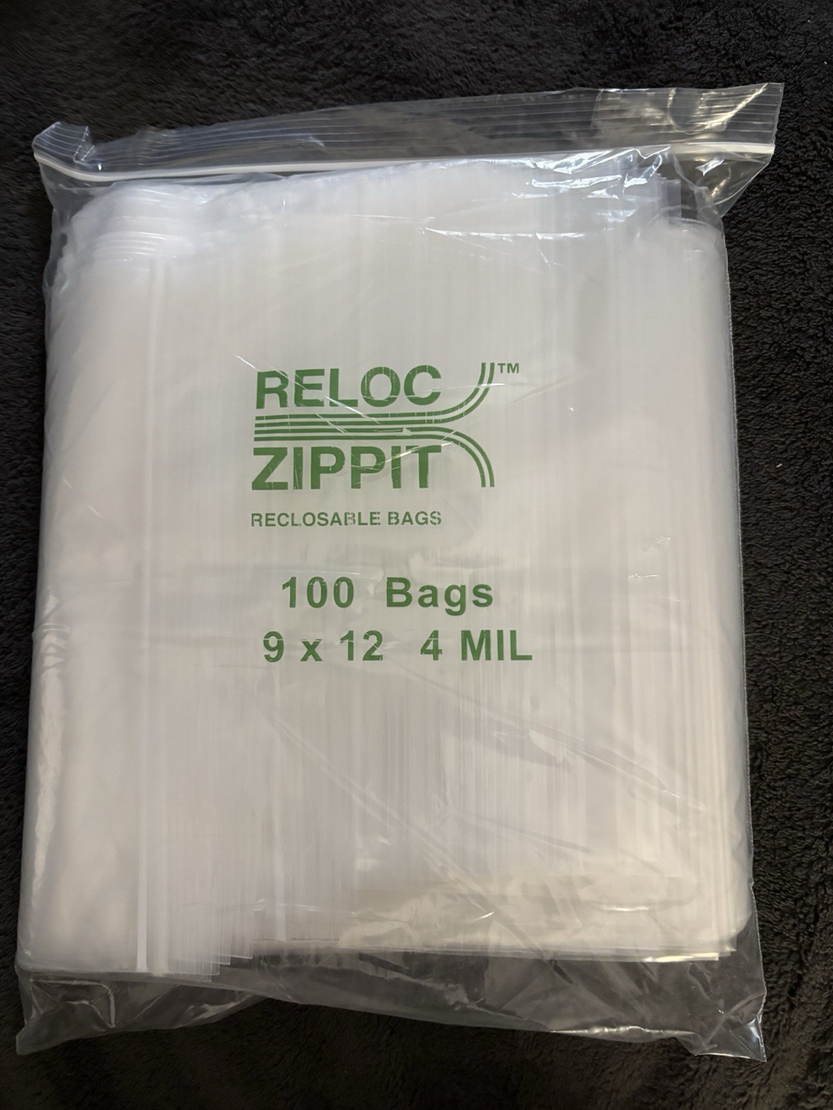 100 Reloc Zippit 9 x 12 Clear Reclosable Zip Bags Heavy Duty 4 Mil
