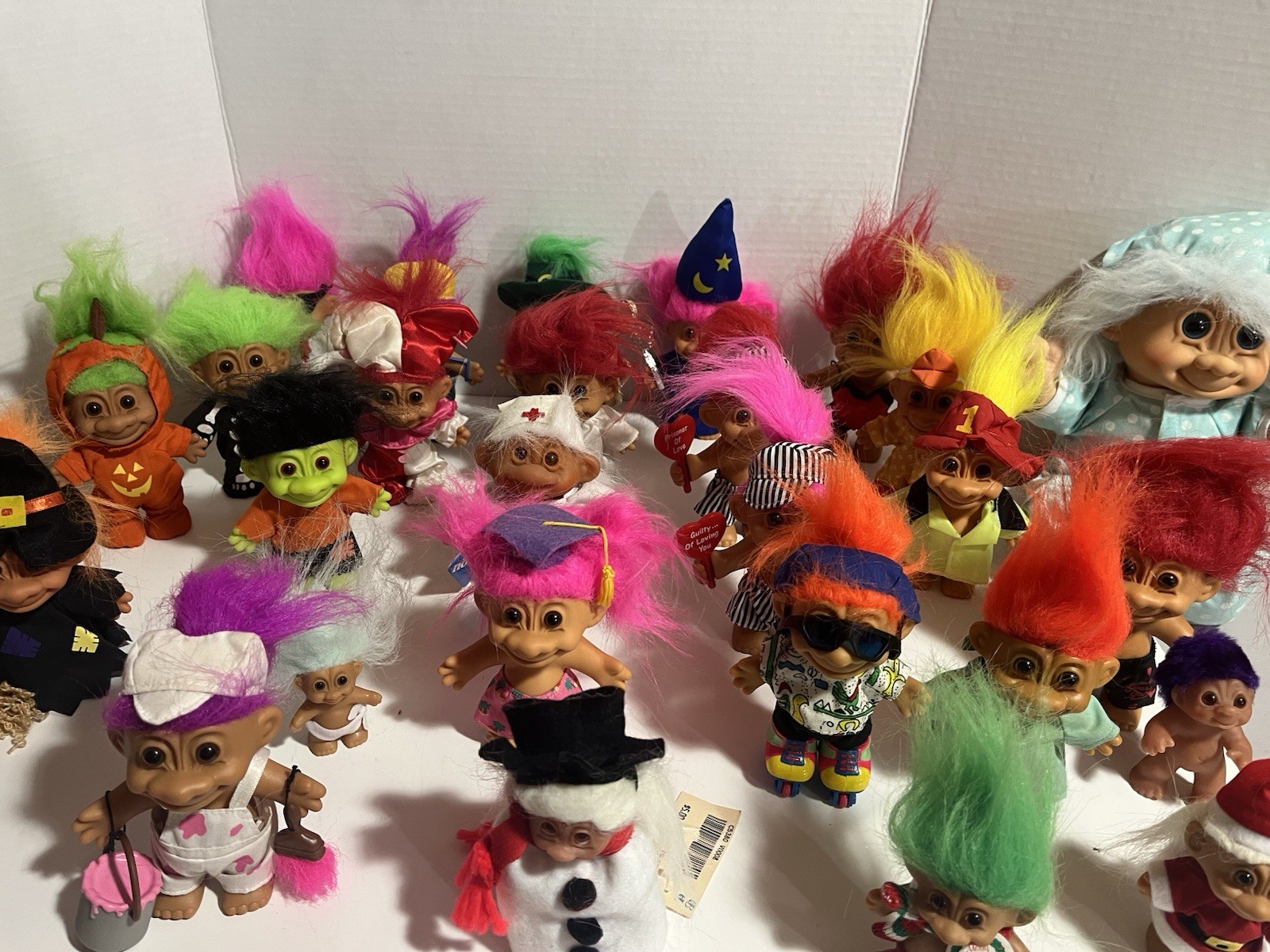Vintage Russ Ace DAM Troll Lot of 27 Various Troll Dolls and Sizes Halloween