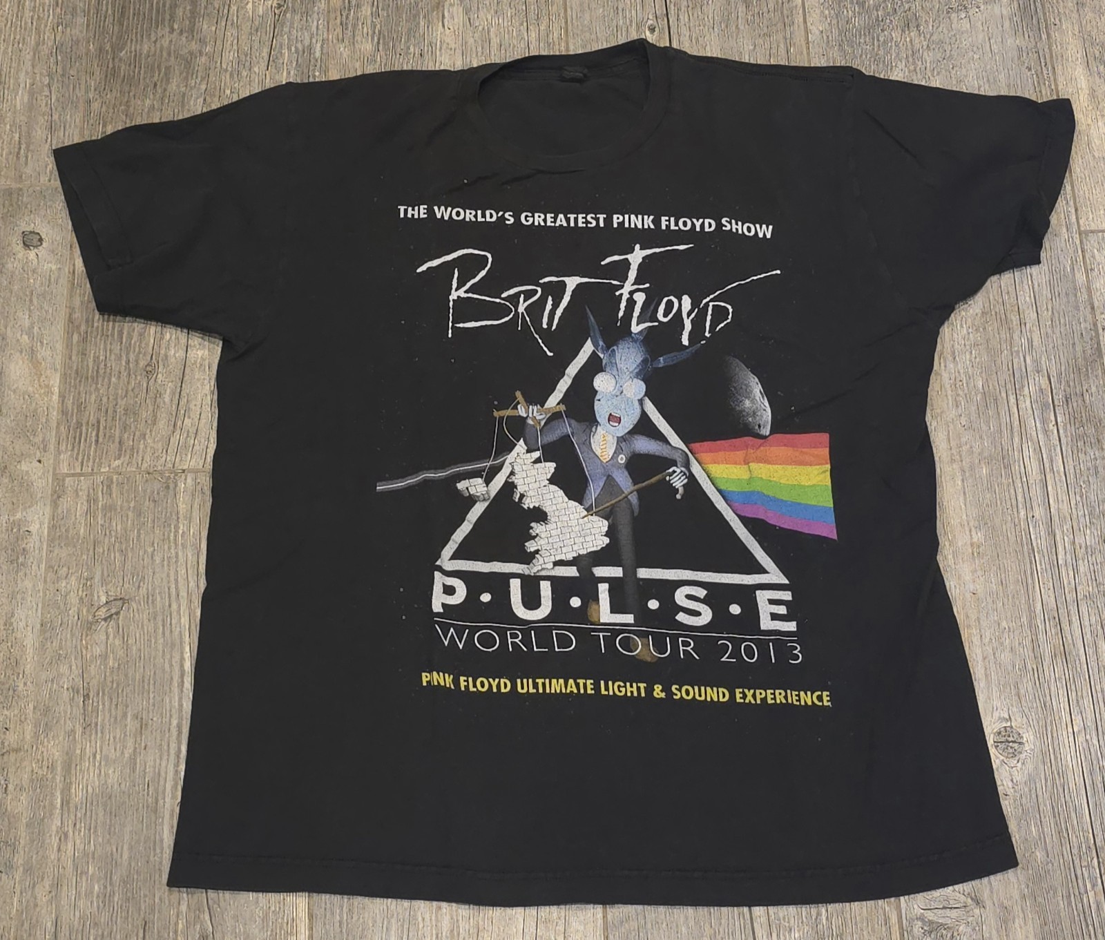 Brit Floyd 2013 Discovery Pulse Tour Black T-Shirt 2 Sided, Sze L North America