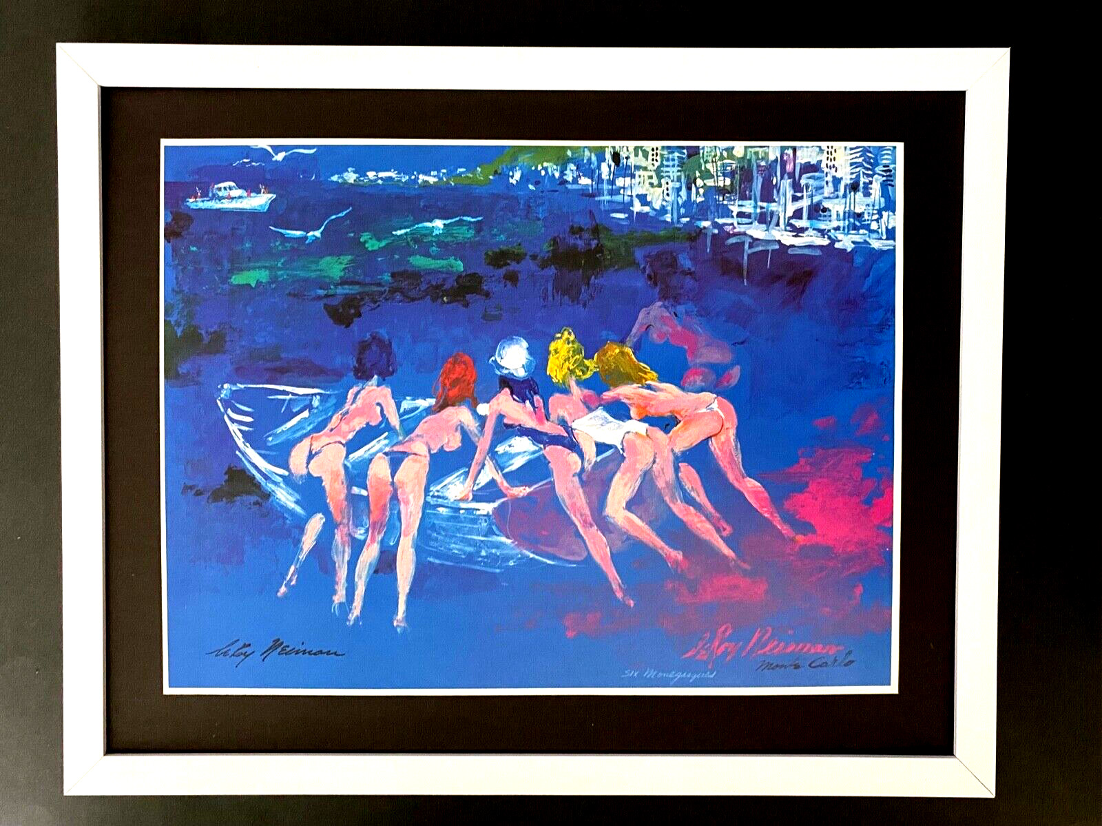 LEROY NEIMAN +  SKETCHBOOK DRAWING MONACO + CIRCA 1970'S + SIGNED PRINT FRAMED