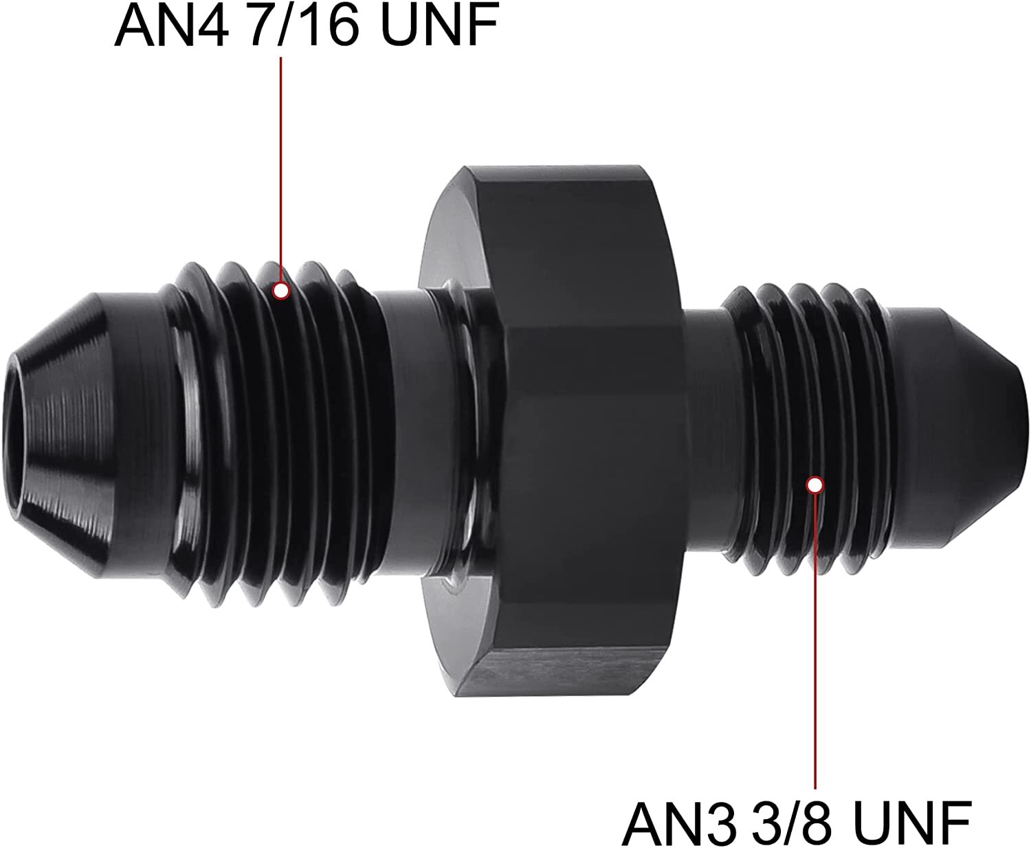 Male to Male Flare Union Coupler Fitting Coupling Aluminum Straight Black 2PCS Male to Male Flare Union Coupler Fitting Coupling Aluminum Straight Black 2PCS