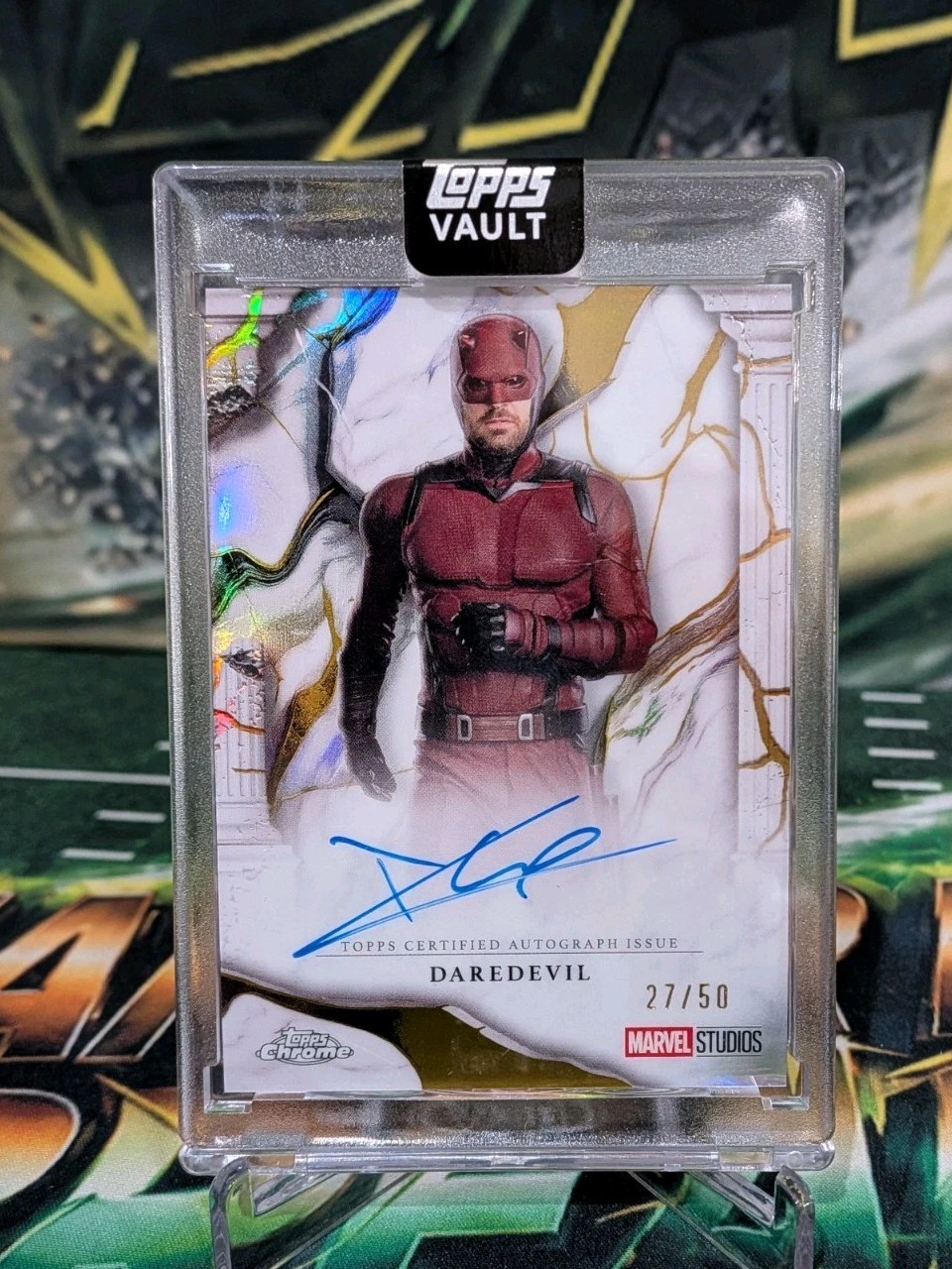 2026 Topps Marvel Vault Daredevil Charlie Cox Immortal Auto Gold 27/50 On Card