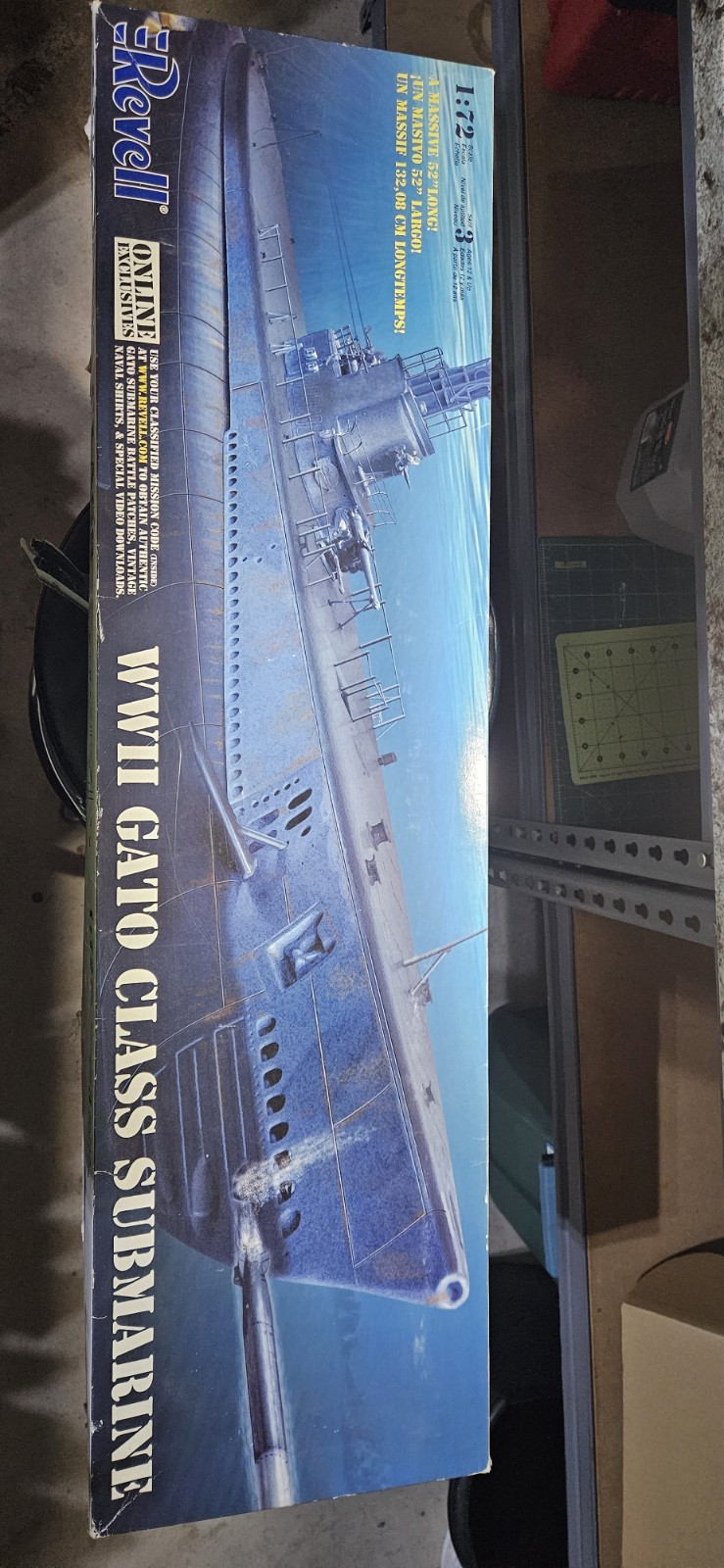Revell WWII Gato Class Submarine 1:72 rare -Plastic Model Kit UNASSEMBLED