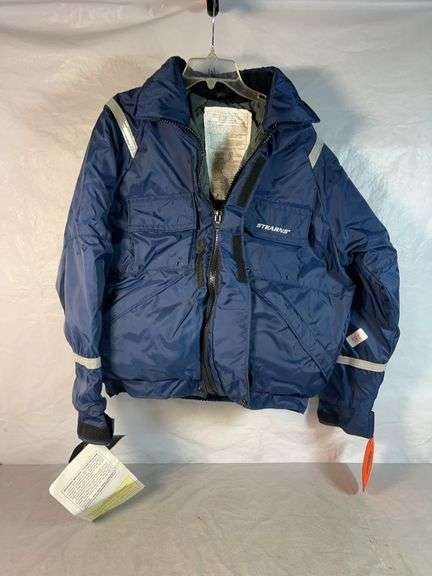 Stearns Powerboat Adult Flotation Jacket Size L Type III PFD Navy Blue New