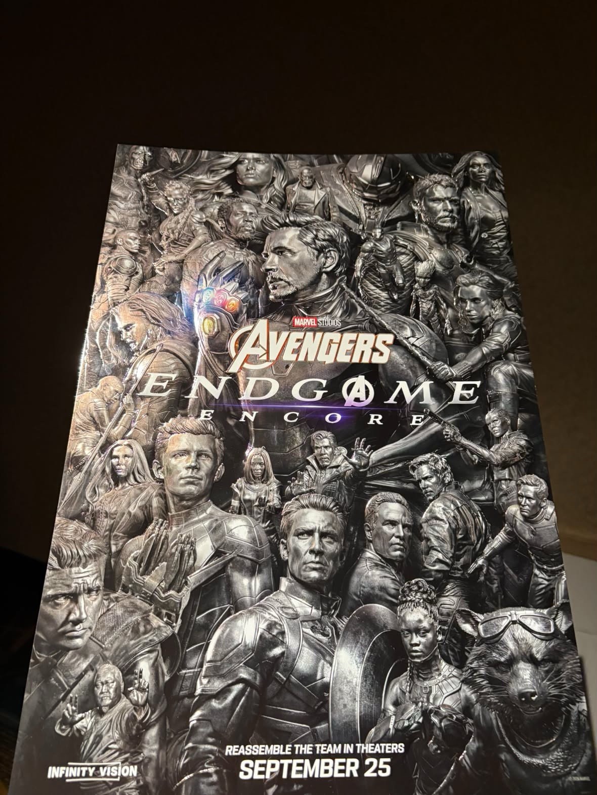 NEW Avengers Endgame Encore Embossed Foil Mini Poster Regal Opening Night MARVEL