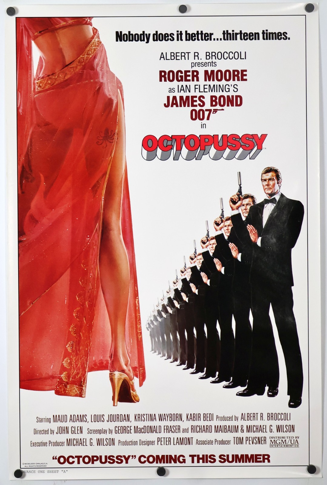 Octopussy - original movie poster - 27x41 - 1982 - ROLLED READ Bond 007 Octopussy - original movie poster - 27x41 - 1982 - ROLLED READ Bond 007