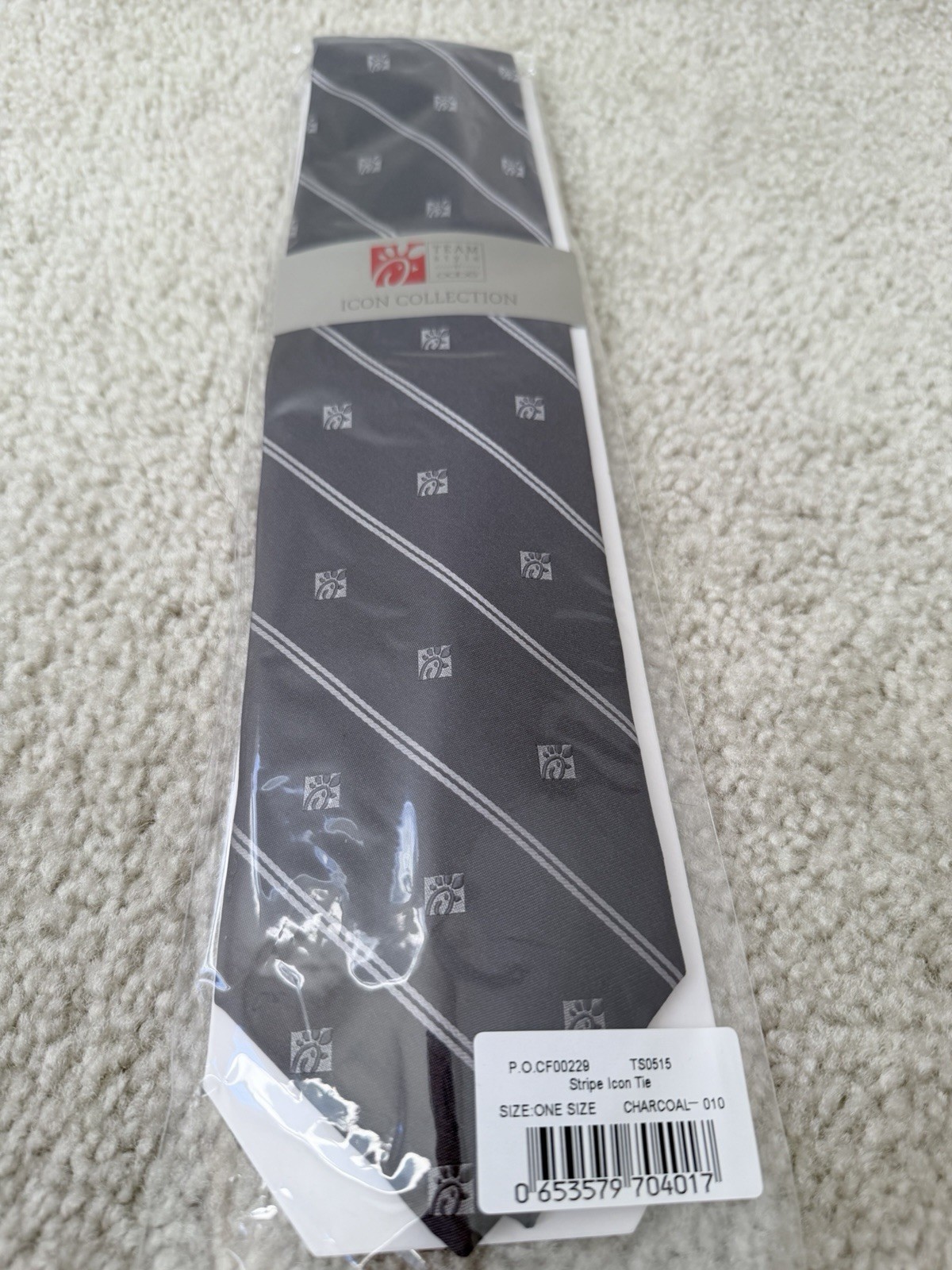 NIB Authentic Chick-Fil-A Silk Tie Gray/Grey 58”L 4”W Icon Collectors Team Style