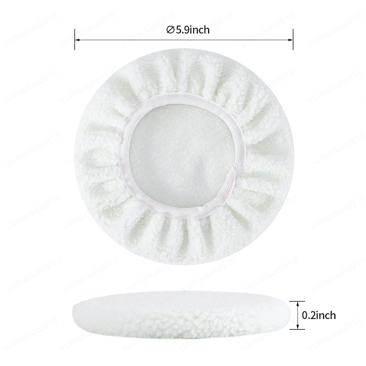 1-12PCS Polishing Bonnet Buffer Pads Soft Wool for 5-6\