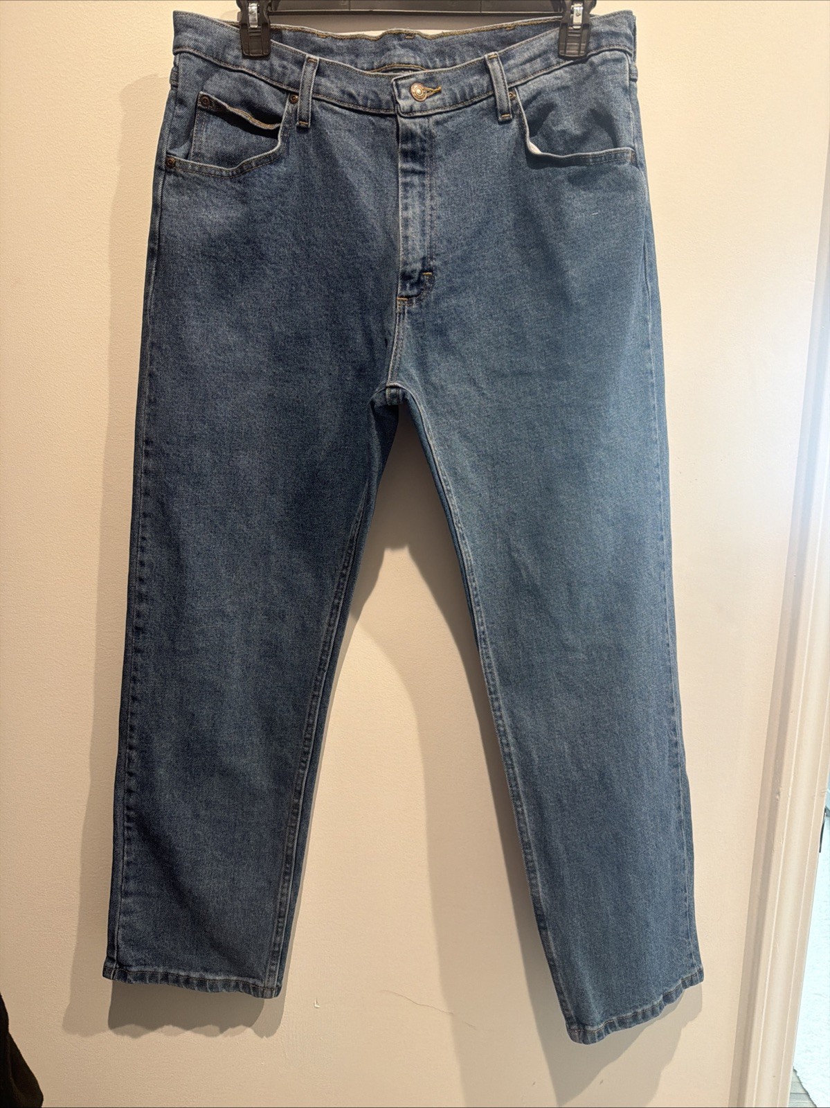 Wrangler 36X 30 inch Men\'s Regular Fit Jeans - Medium Blue