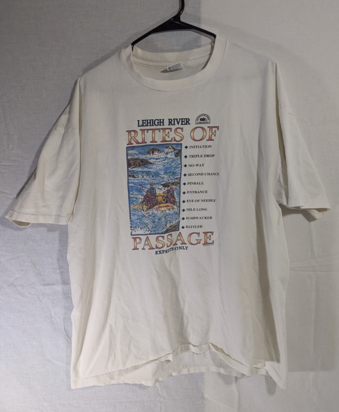 VTG 90s Y2K Lehigh River Rites of Passage White Water Rafting Poconos Anvil