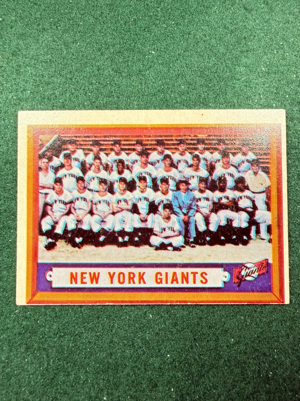 1957 Topps - New York Giants Team #317 VG/EX nice corners, OC, blurry image