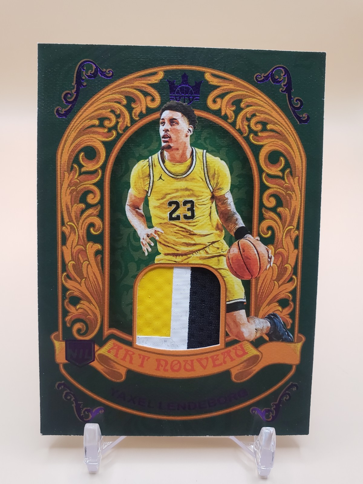 2025-26 Panini Court Kings Art Nouveau Memorabilia Yaxel Lendeborg #/49