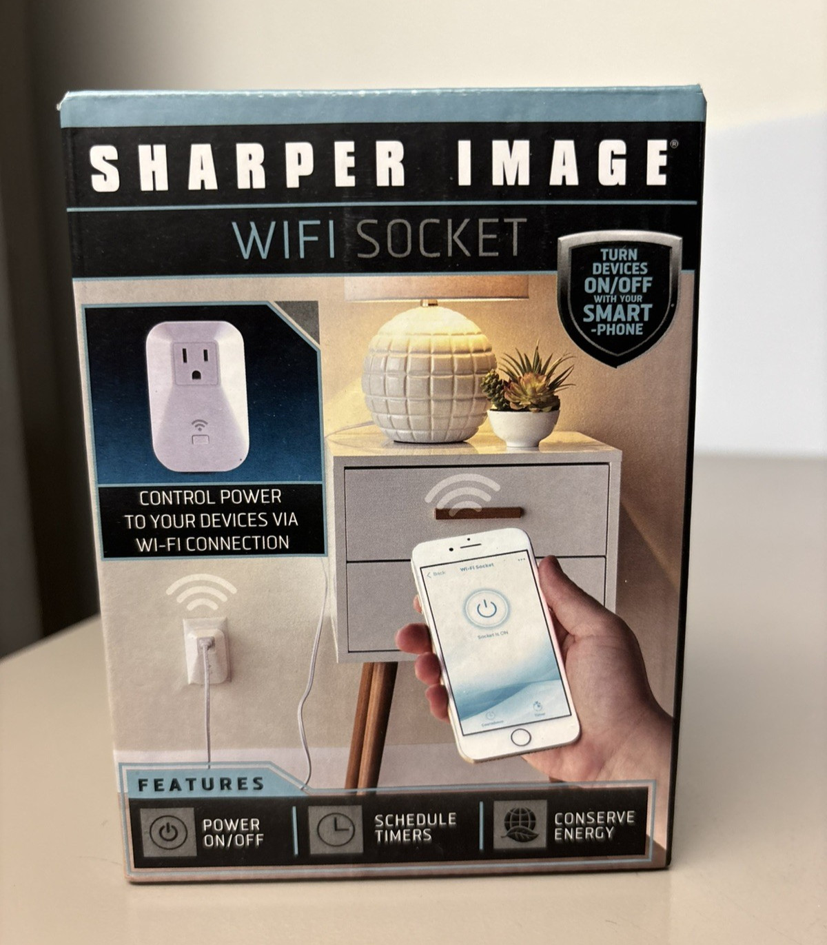 Sharper Image, Wi-Fi Socket Outlet Smart Wireless, iPhone Android, New w/ Box