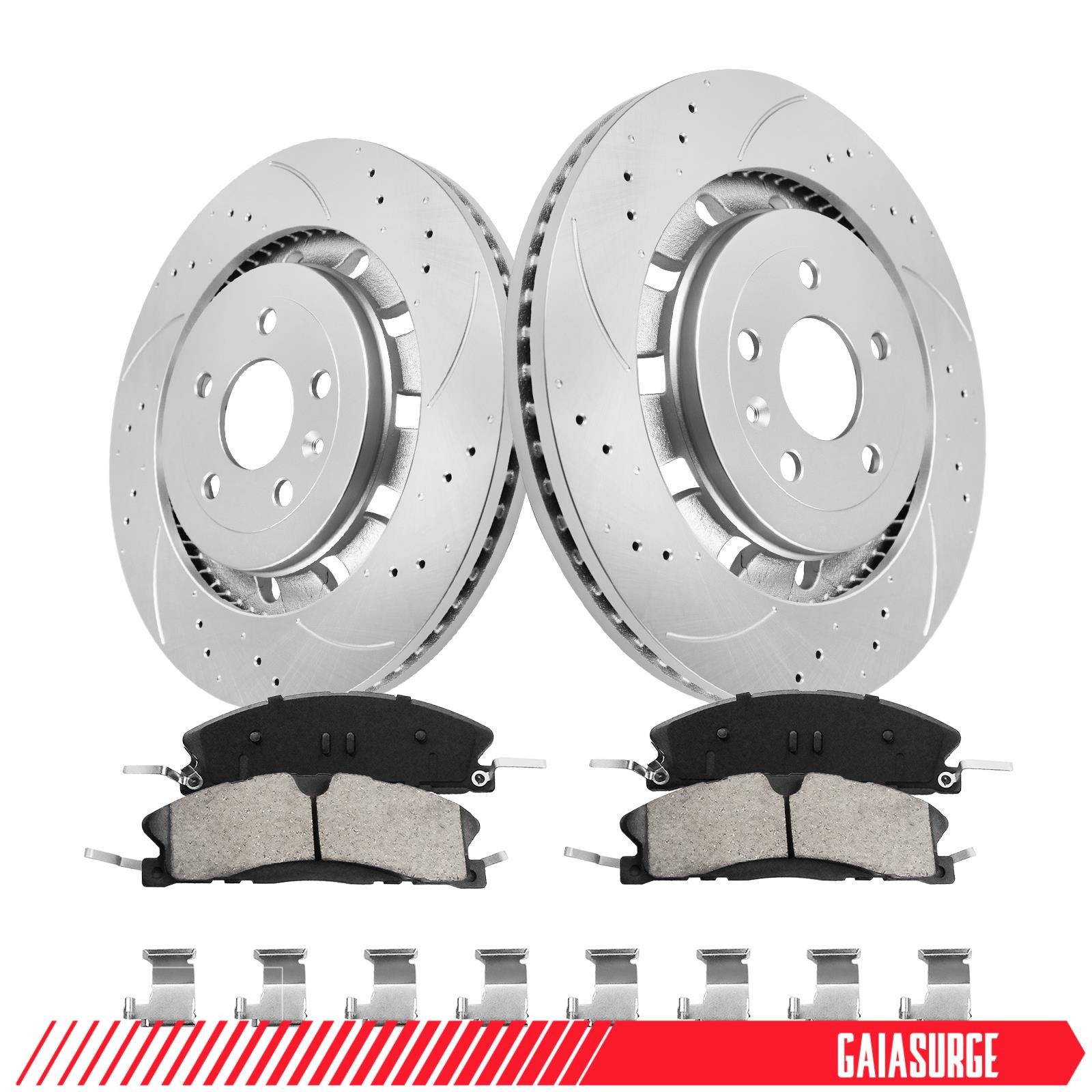 352mm Front Drilled Rotors and Brake Pads for Ford Explorer Flex Lincoln MKS MKT