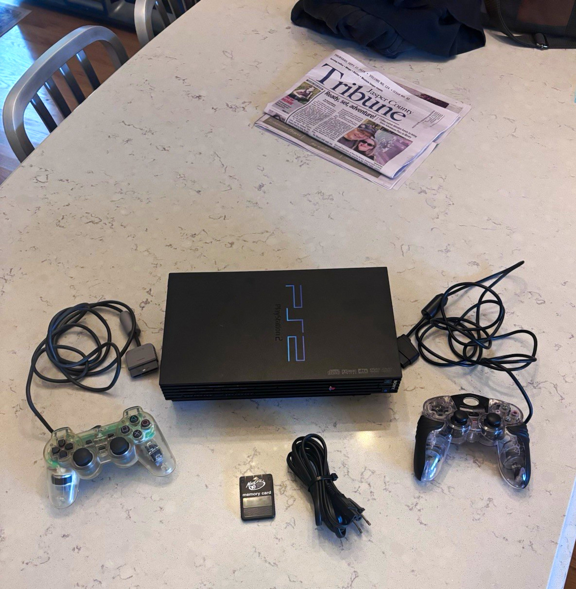 Sony PlayStation 2 PS2 Console Bundle, 2 Controllers, Memory Card