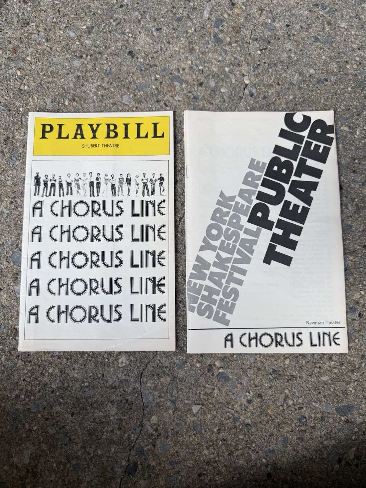 1975 A CHORUS LINE 2 Program Set Public Theater + August Broadway Playbill