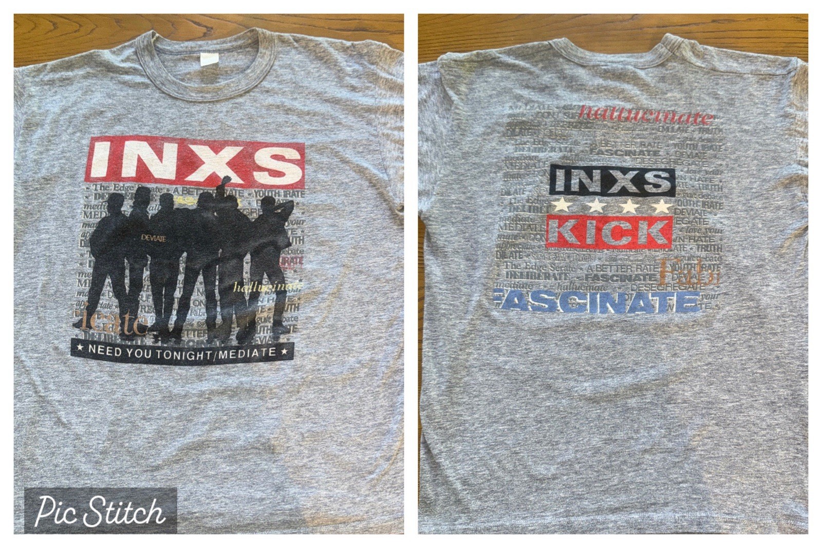 Vintage 1987 INXS Kick Need You Tonight Tour Shirt XL Heather Grey Made in USA