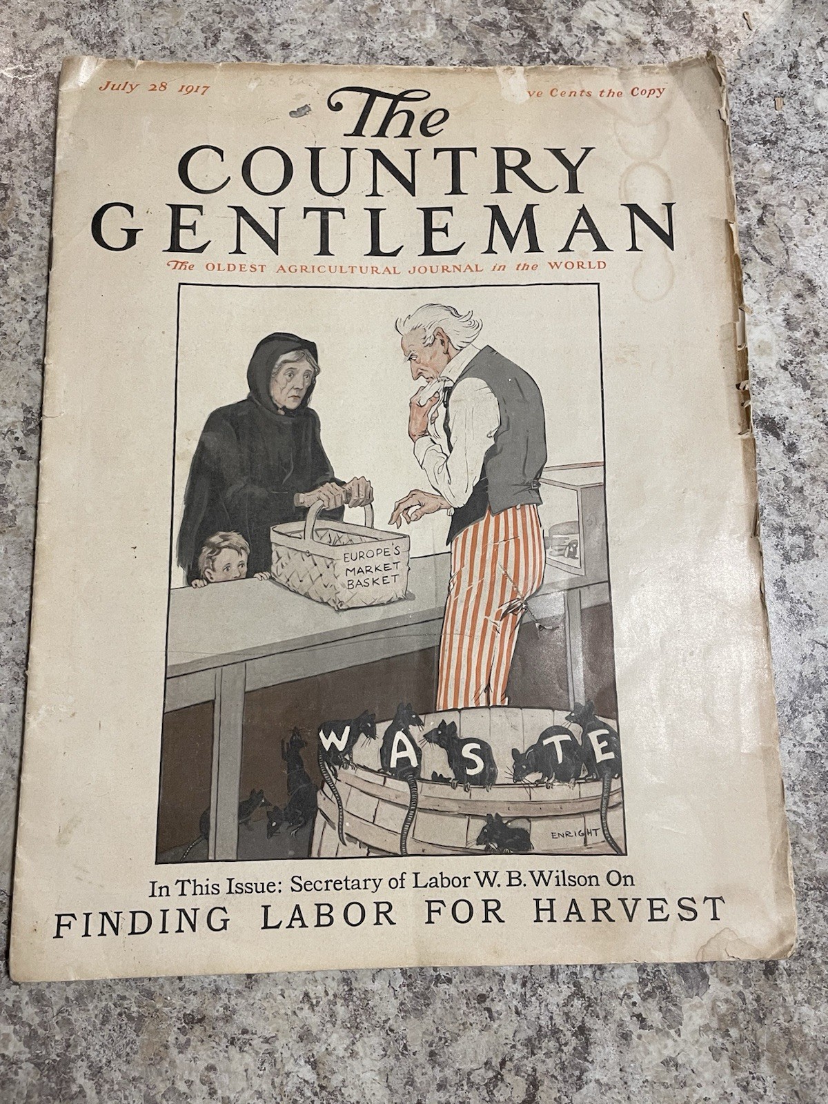 The Country Gentleman Magazine.  July 1917 World War I Content.