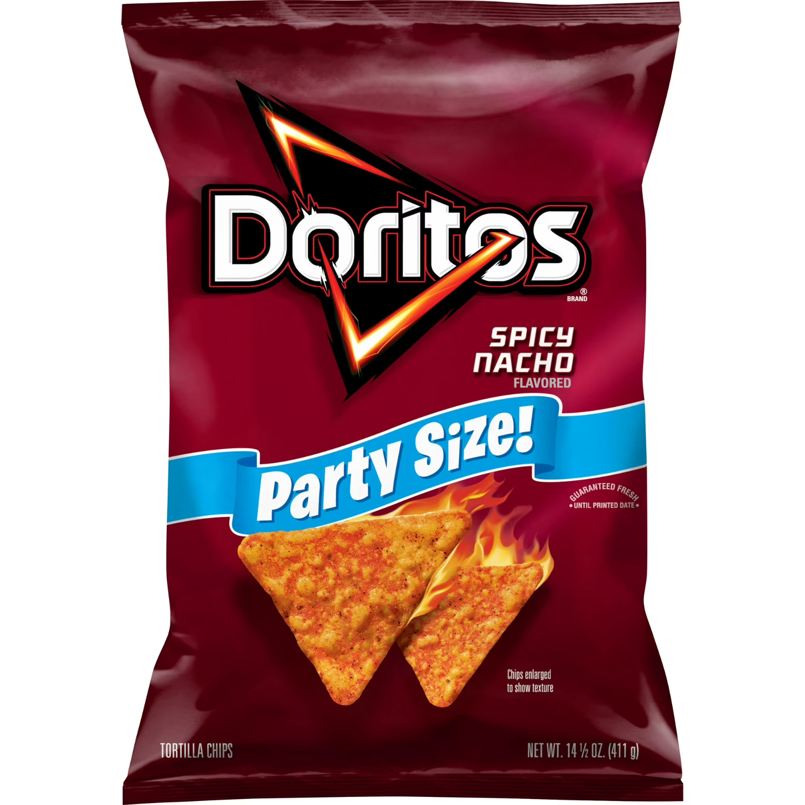 Doritos Tortilla Chips Spicy Nacho Flavored 14.5 Ounce Bag