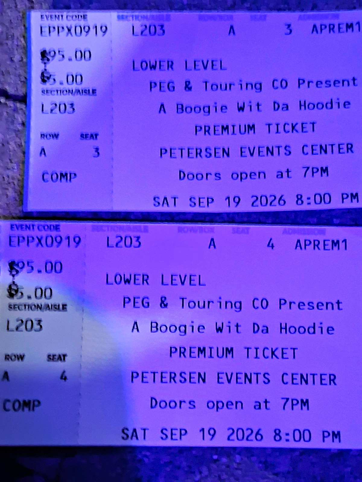 A Boogie Wit Da Hoodie 2 Tickets Sep 19 2026 8PM Petersen EC L203 A A Boogie Wit Da Hoodie 2 Tickets Sep 19 2026 8PM Petersen EC L203 A