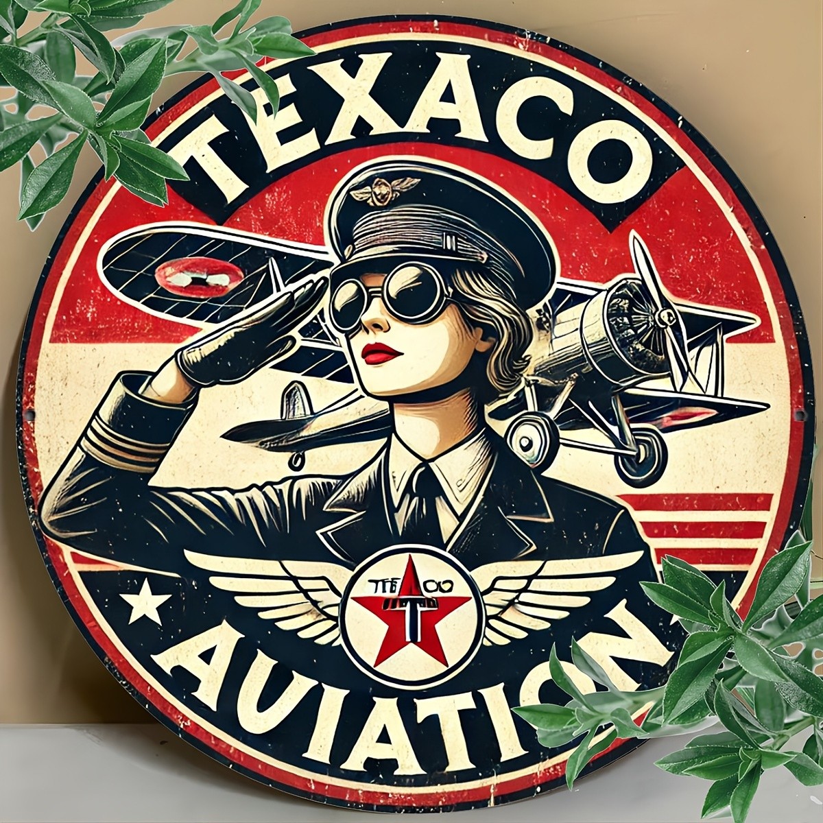 Texaco Aviation 1949 Vintage Tin Metal Signs - Aluminum Foil Engraving Retro Wa