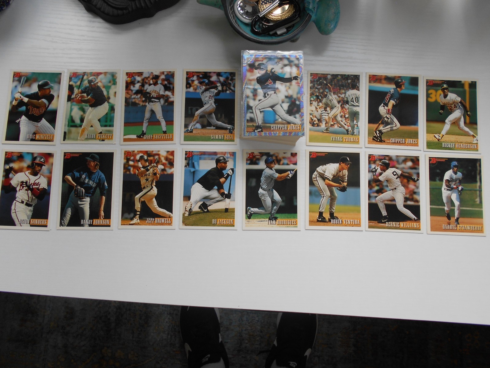 1993 Bowman - Lot of 91 cards - A and B grade cards - Thomas,Chipper Jones, Sosa