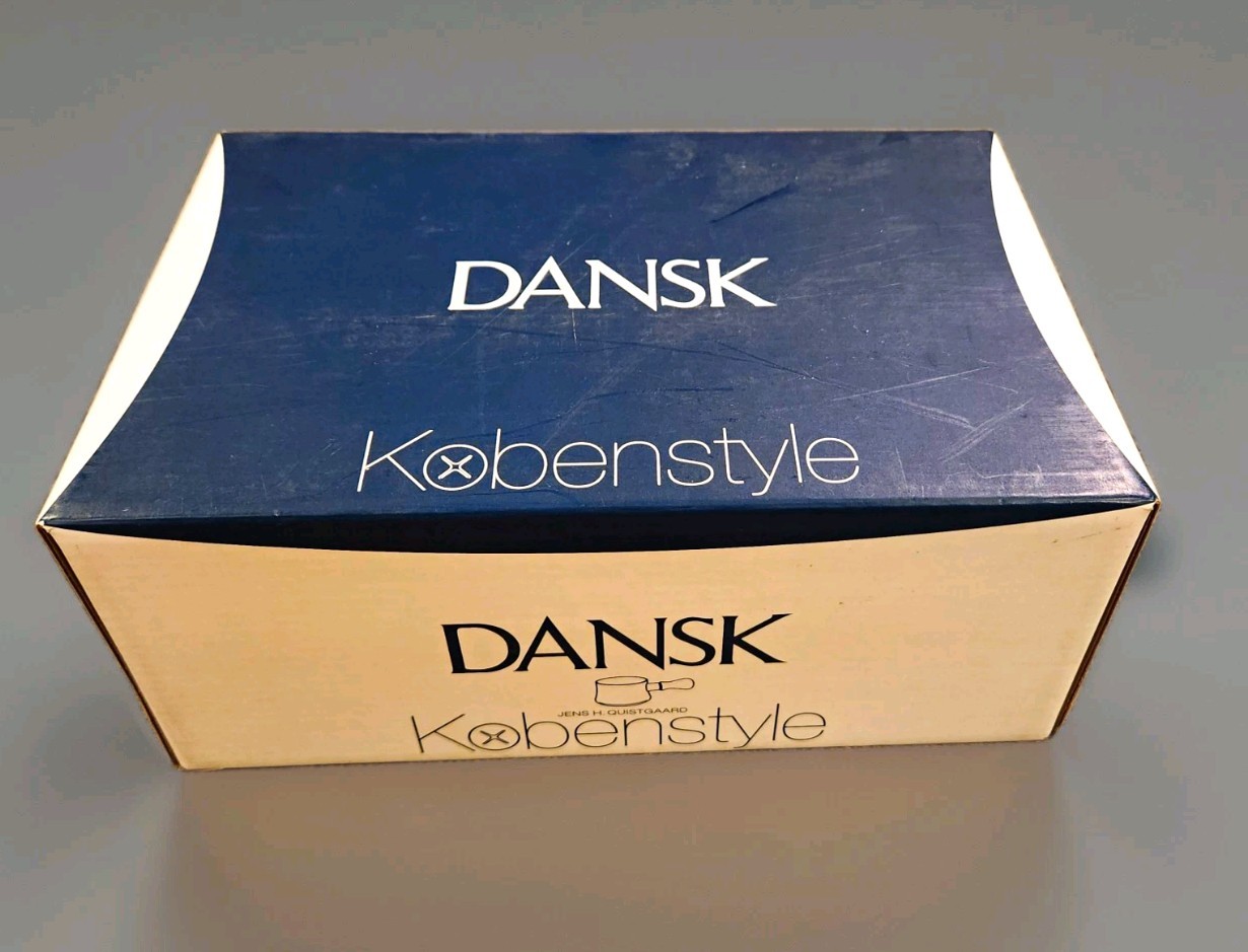 DANSK Kobenstyle WHITE Butter Warmer Enamel-Coated Teak Handle Cookware NIB DANSK Kobenstyle WHITE Butter Warmer Enamel-Coated Teak Handle Cookware NIB
