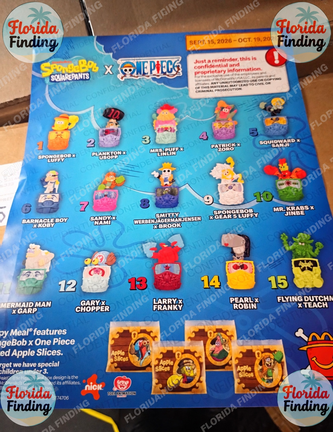 2026 McDONALD'S SpongeBob Squarepants X One Piece HAPPY MEAL TOYS Or Set