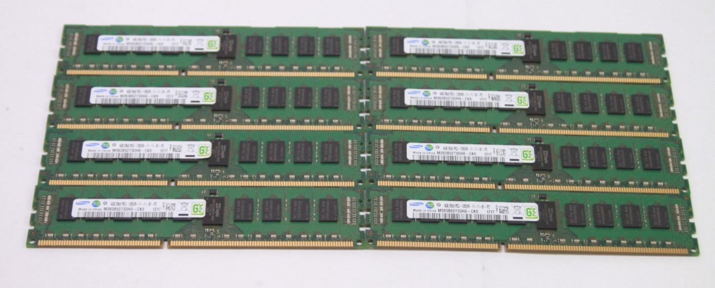 8X Samsung 4GB 2Rx8 PC3L-12800R Server RAM M393B5273DH0 8X Samsung 4GB 2Rx8 PC3L-12800R Server RAM M393B5273DH0