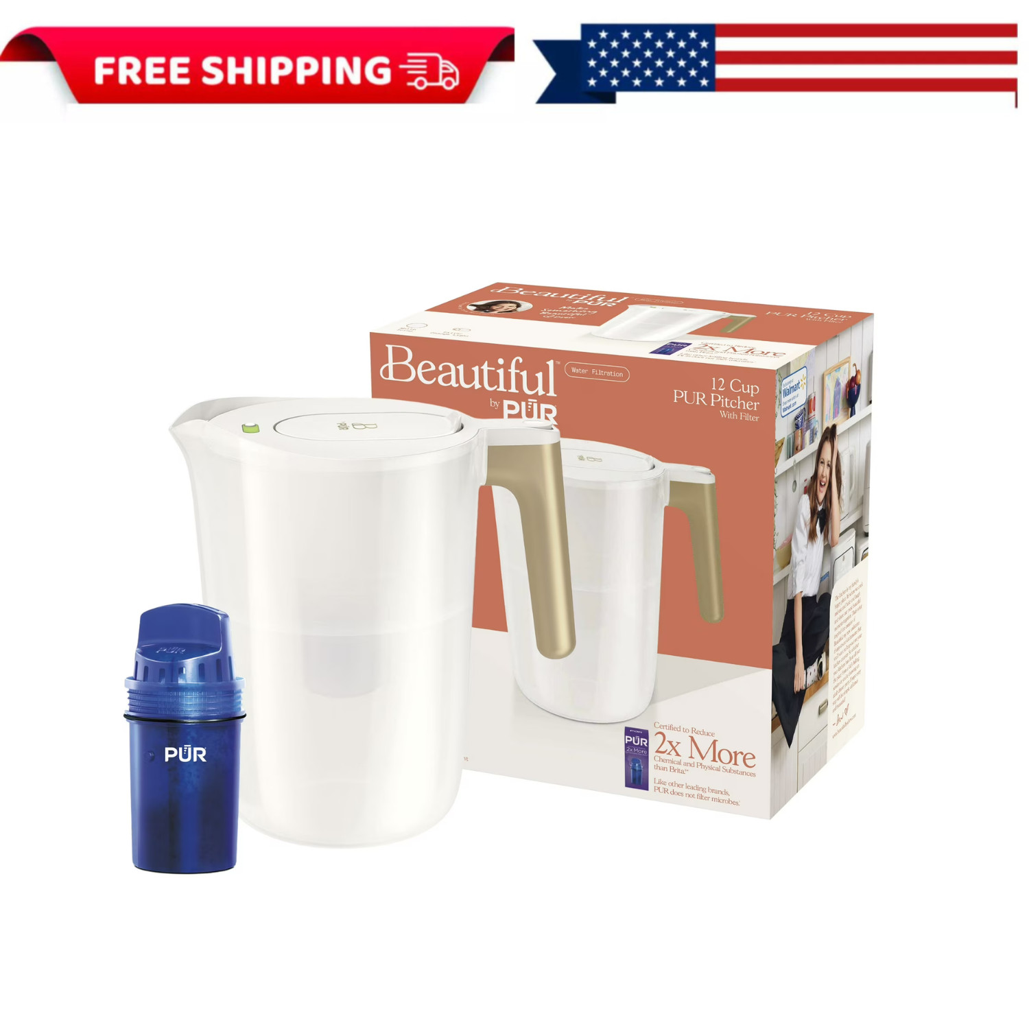 Beautiful by PUR 12 Cup Water Filtration Pitcher White Icing Beautiful by PUR 12 Cup Water Filtration Pitcher White Icing