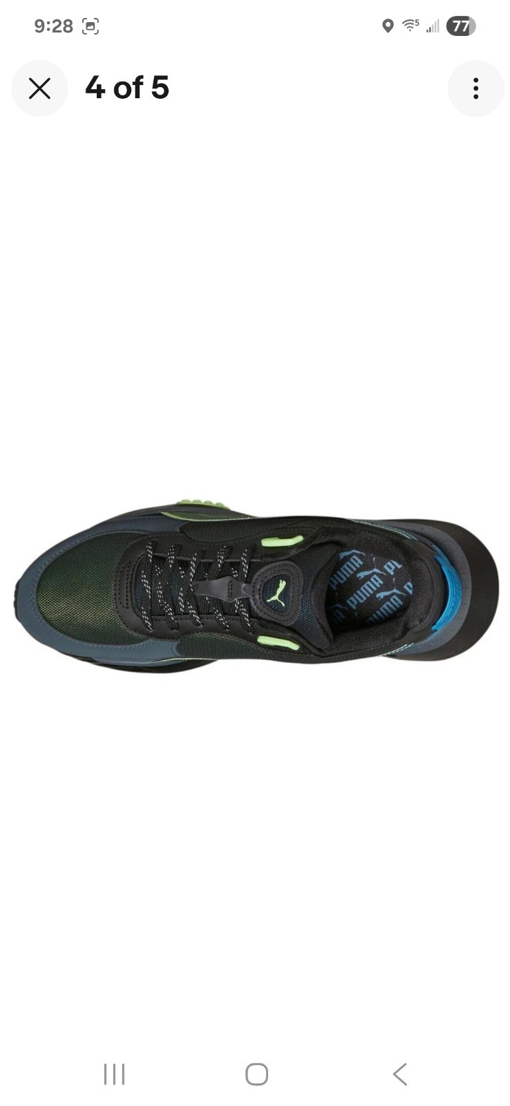 New Puma Wild Rider LS Mens Sneakers Black-dark State-ocean dive Color Size 8