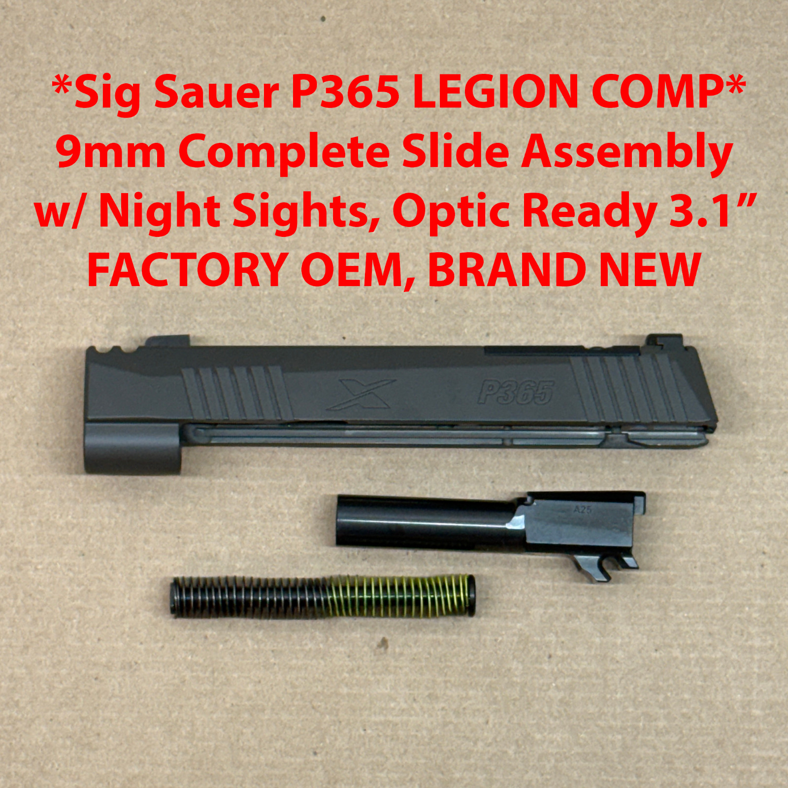 New OEM Sig Sauer P365 AXG Legion Slide Assembly, Optic Ready - P365X / P365XL New OEM Sig Sauer P365 AXG Legion Slide Assembly, Optic Ready - P365X / P365XL