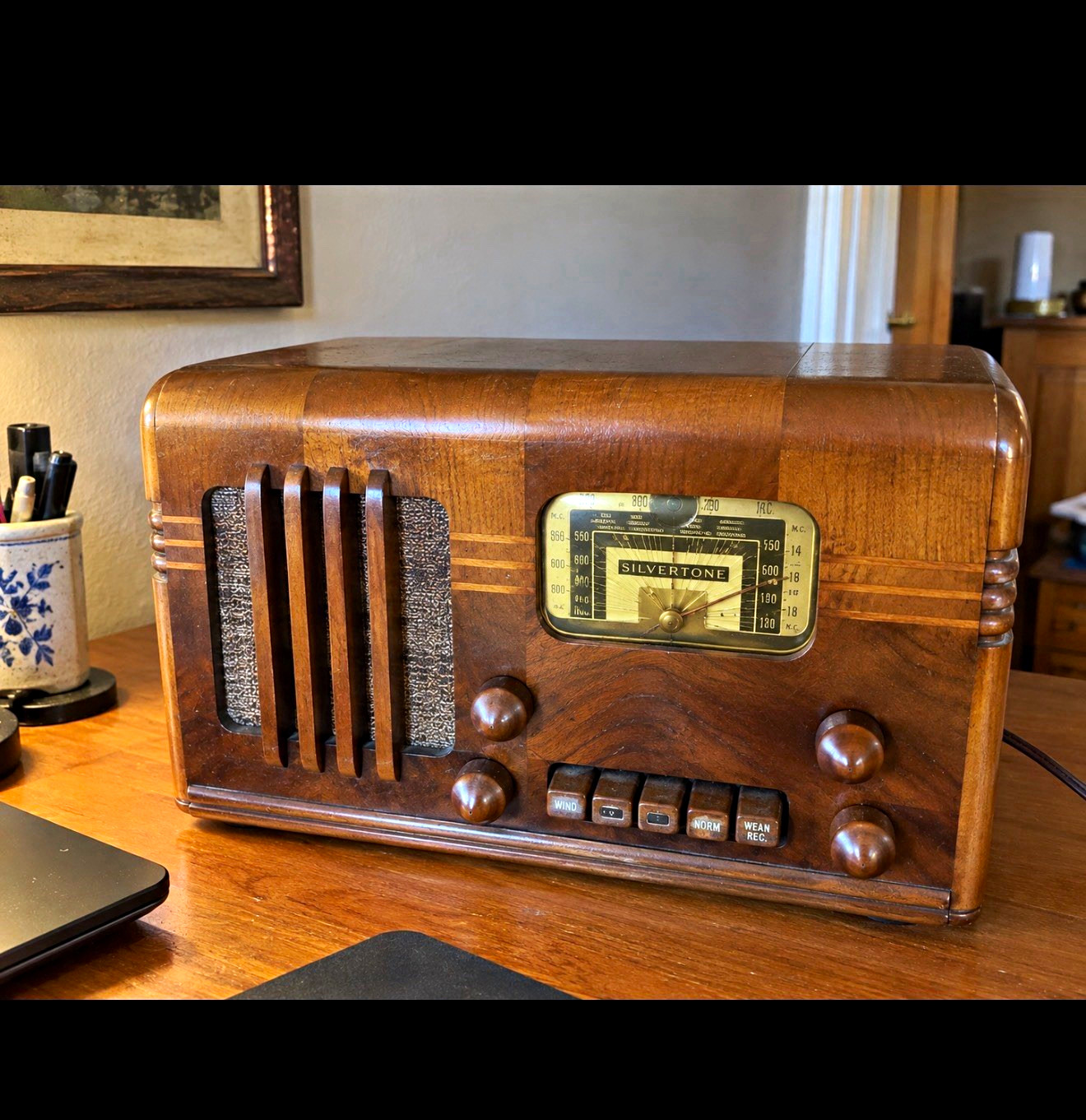 Silvertone Model 6200/6206C Vintage Wooden Tabletop Tube Radio Restored Works