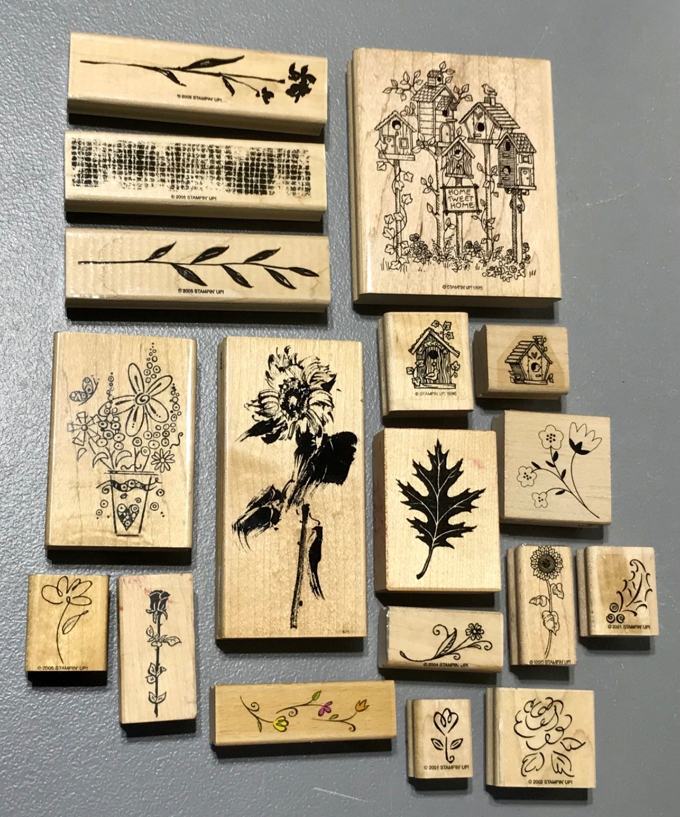 Vintage Stampin Up & Mixed Lot 18 Piece Floral Rubber Stamp Set Vintage Stampin Up & Mixed Lot 18 Piece Floral Rubber Stamp Set