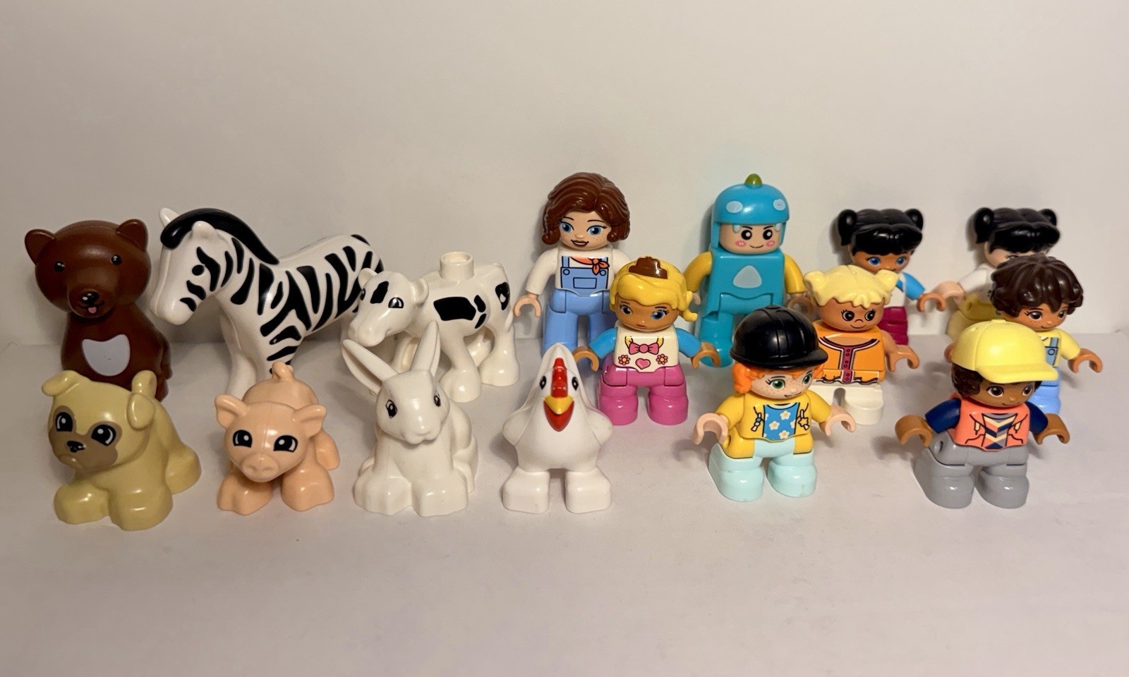 LEGO Duplo 16 Figures All Different Animals People Kids Townspeople Replacements
