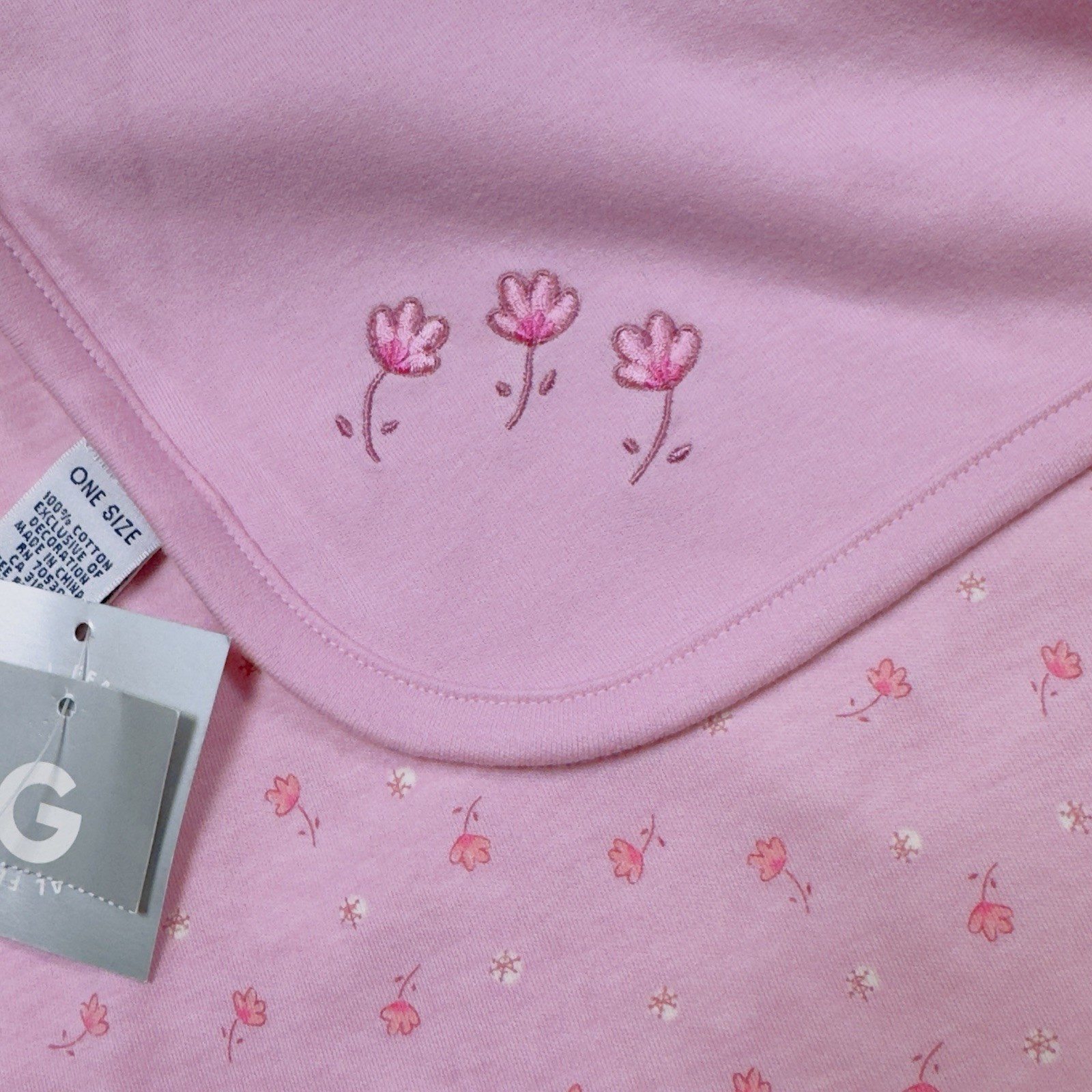 Gymboree 3 Pink Tulips Flowers Whimsy Floral Baby Blanket 1999 NEW NWT RARE