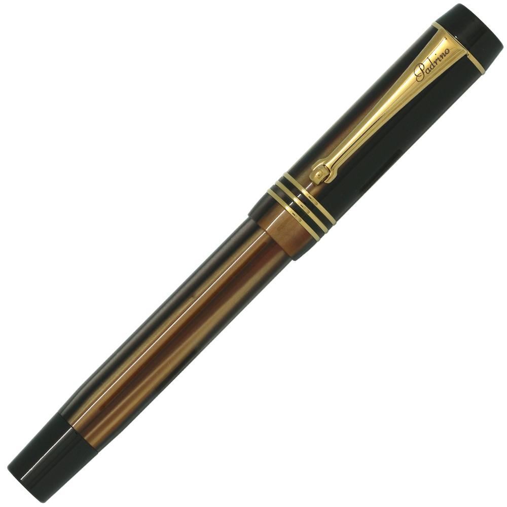 Padrino Premier Tiger\'s Eye Brown and Gold Roller Ball Pen Padrino Premier Tiger\'s Eye Brown and Gold Roller Ball Pen