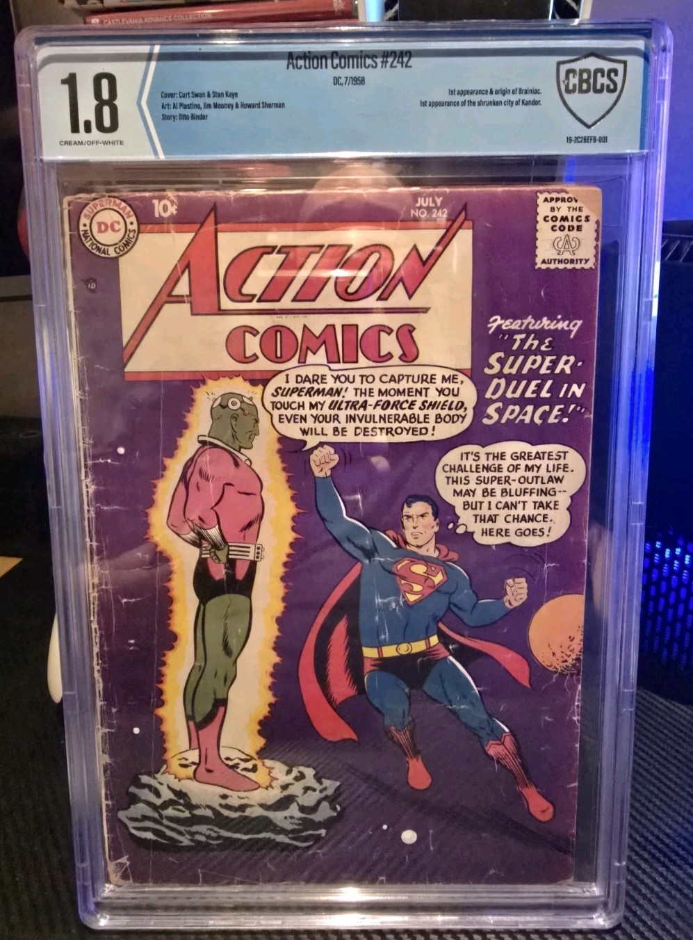 Action Comics 242 CBCS 1.8. 1st appearance of brainiac 1st app of City of Kandor